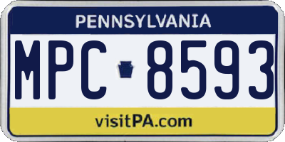 PA license plate MPC8593
