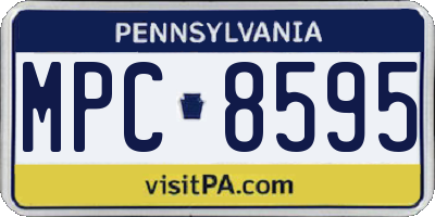 PA license plate MPC8595