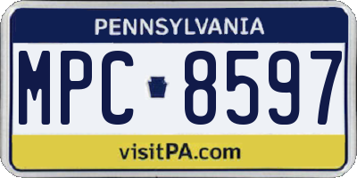 PA license plate MPC8597