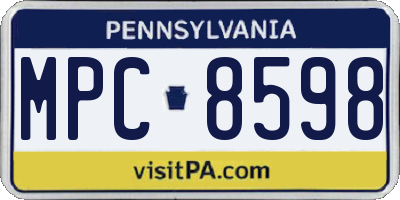 PA license plate MPC8598