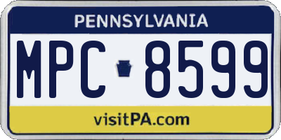 PA license plate MPC8599