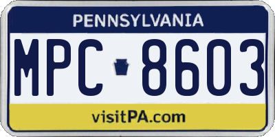 PA license plate MPC8603