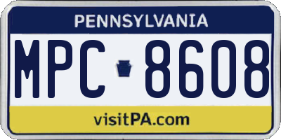 PA license plate MPC8608