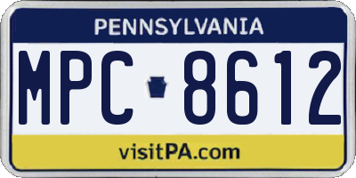 PA license plate MPC8612