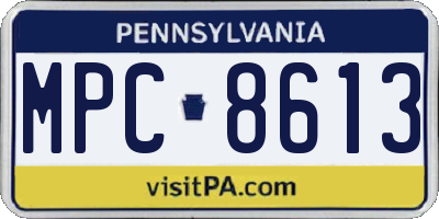 PA license plate MPC8613