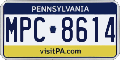PA license plate MPC8614