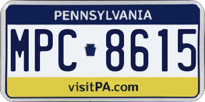 PA license plate MPC8615