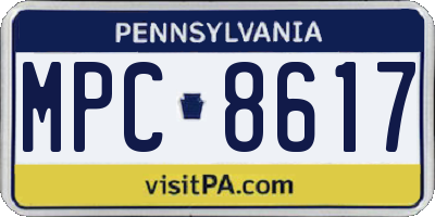 PA license plate MPC8617