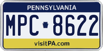 PA license plate MPC8622