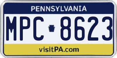 PA license plate MPC8623