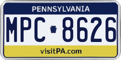 PA license plate MPC8626