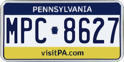 PA license plate MPC8627