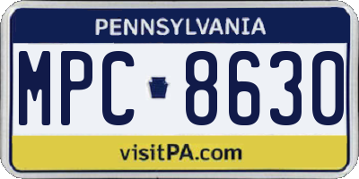 PA license plate MPC8630