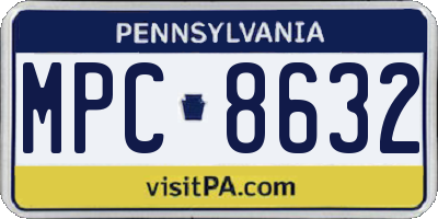 PA license plate MPC8632