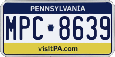 PA license plate MPC8639
