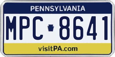 PA license plate MPC8641