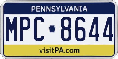 PA license plate MPC8644