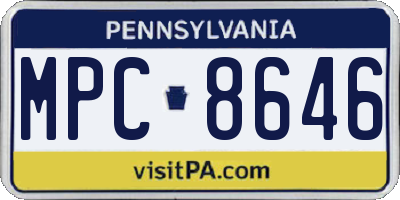 PA license plate MPC8646