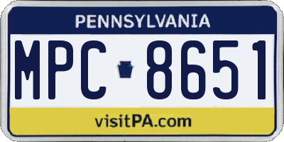 PA license plate MPC8651