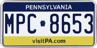 PA license plate MPC8653