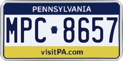 PA license plate MPC8657