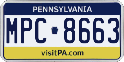 PA license plate MPC8663