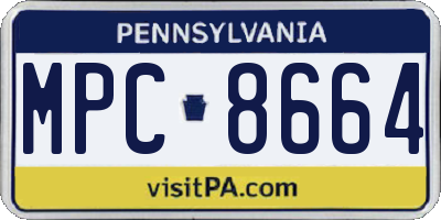PA license plate MPC8664
