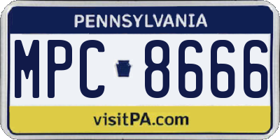PA license plate MPC8666