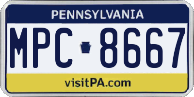 PA license plate MPC8667