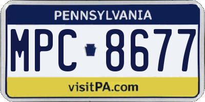 PA license plate MPC8677
