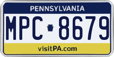 PA license plate MPC8679