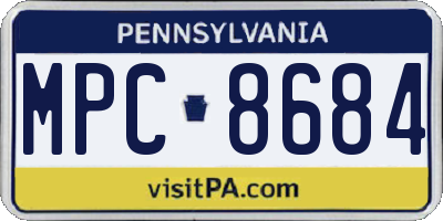 PA license plate MPC8684