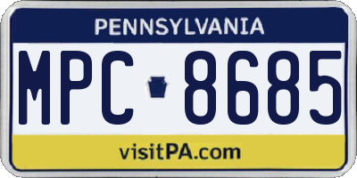 PA license plate MPC8685