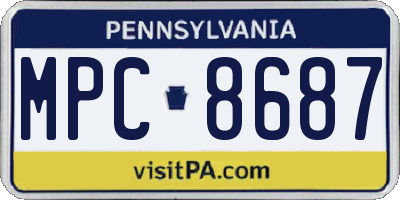 PA license plate MPC8687