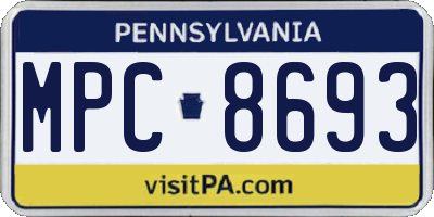 PA license plate MPC8693