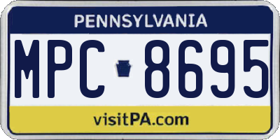 PA license plate MPC8695
