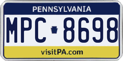 PA license plate MPC8698