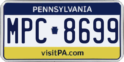 PA license plate MPC8699