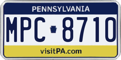 PA license plate MPC8710