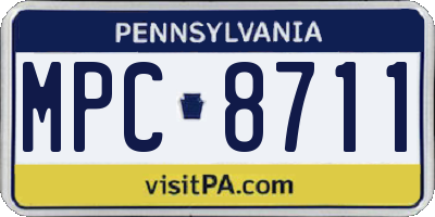 PA license plate MPC8711