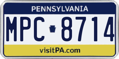 PA license plate MPC8714