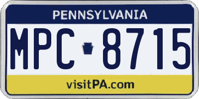 PA license plate MPC8715