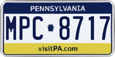 PA license plate MPC8717