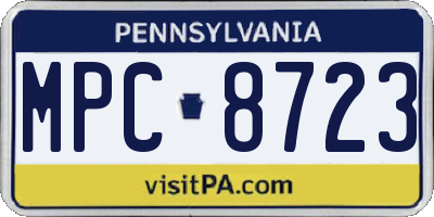 PA license plate MPC8723