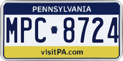 PA license plate MPC8724