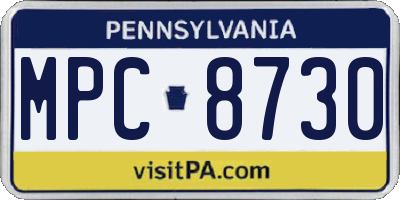 PA license plate MPC8730