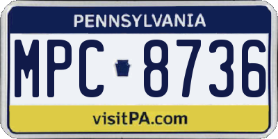 PA license plate MPC8736