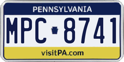 PA license plate MPC8741