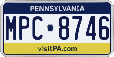 PA license plate MPC8746