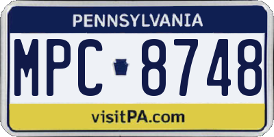 PA license plate MPC8748